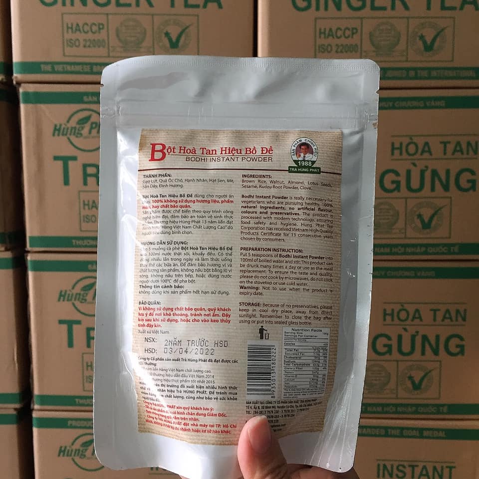 Bột Hòa tan hiệu Bồ Đề không đường 200gr
