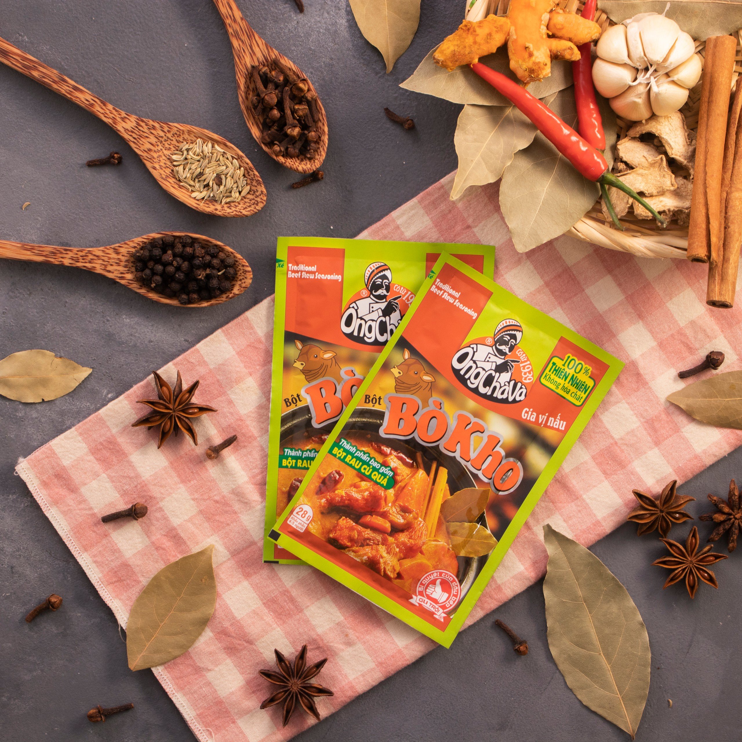 Lốc 30 Gói Bột Bò Kho Ông Chà Và 28g