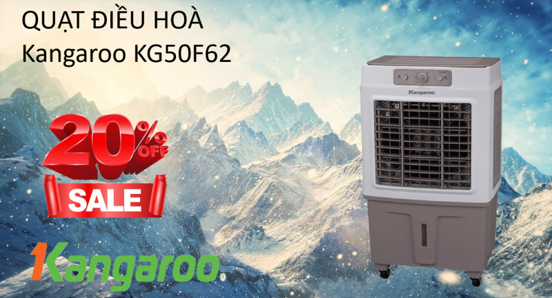 (Bảo hành 5 năm - 1 đổi 1 trong 7 ngày ) Quạt điều hoà Kangaroo KG50F62 chính hãng diện tích 50m thể tích bình chưa 40m3 - siêu tiết kiệm điện năng hệ thống dàn lạnh thiết kế bằng gỗ sồi