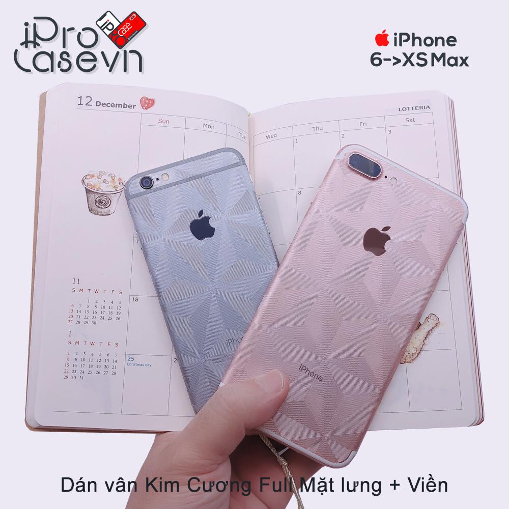 Miếng dán Kim Cương Full Mặt lưng và Viền iPhone 6 -  XS Max