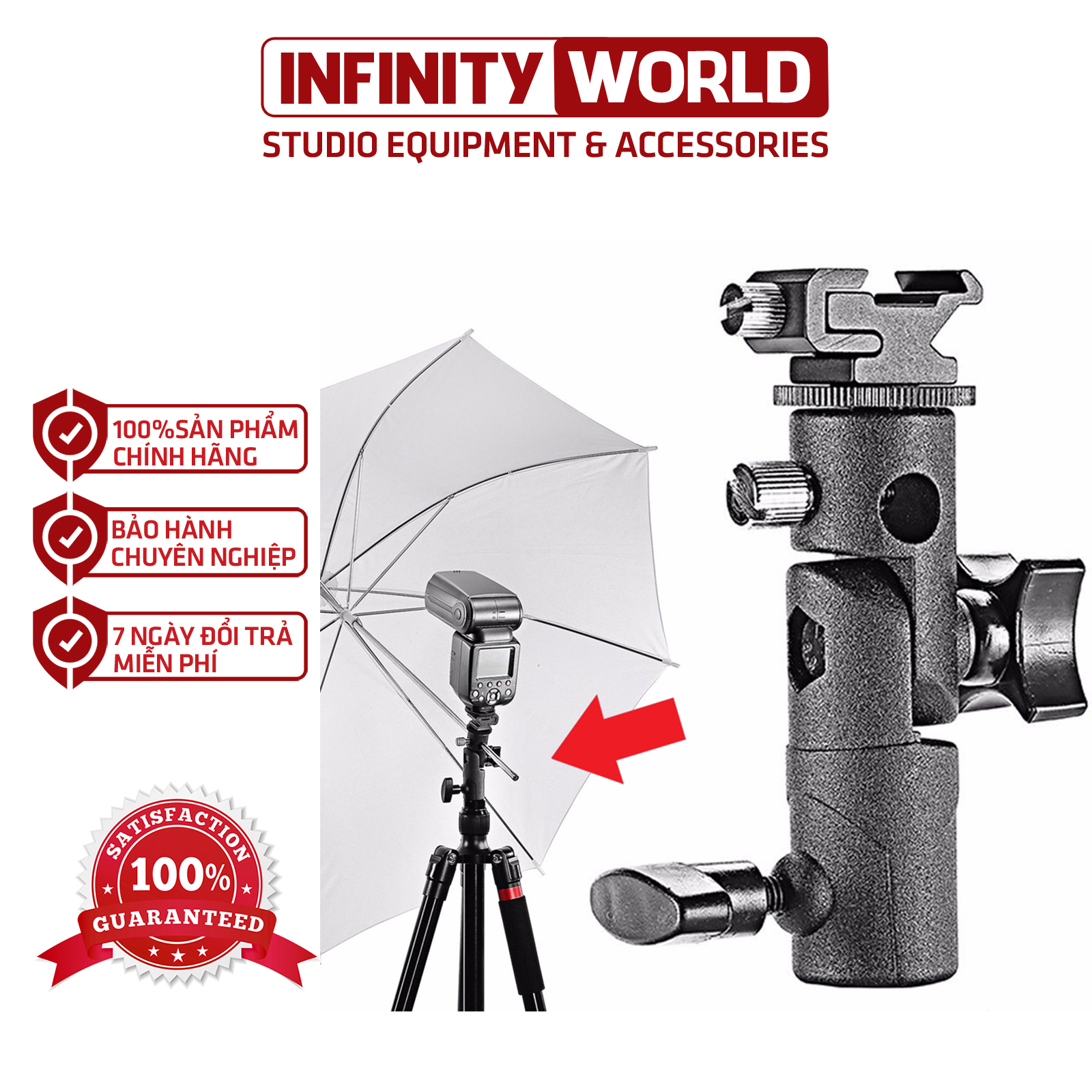 Đế gắn dù và flash chuyên nghiệp size M - Gọn nhẹ & hiệu quả