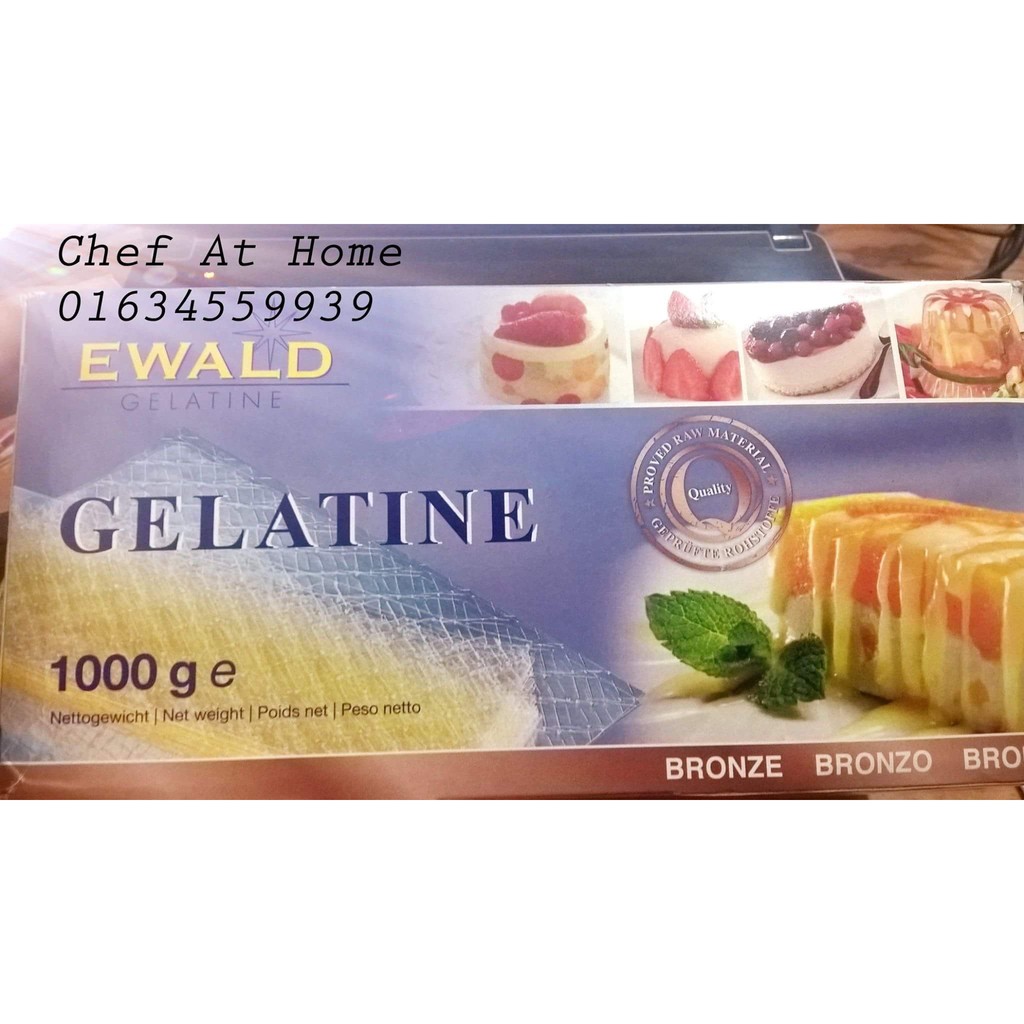 Gelatine lá Đức Ewald [10 lá] làm bánh mousse, pudding