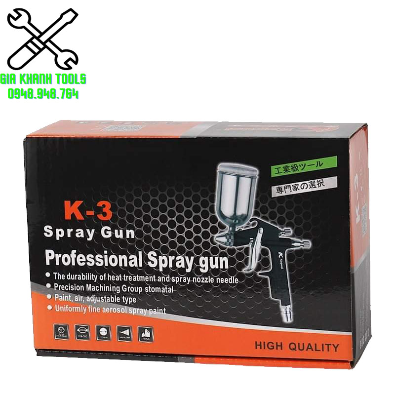 Súng phun sơn mini k3 đen cao cấp kapusi