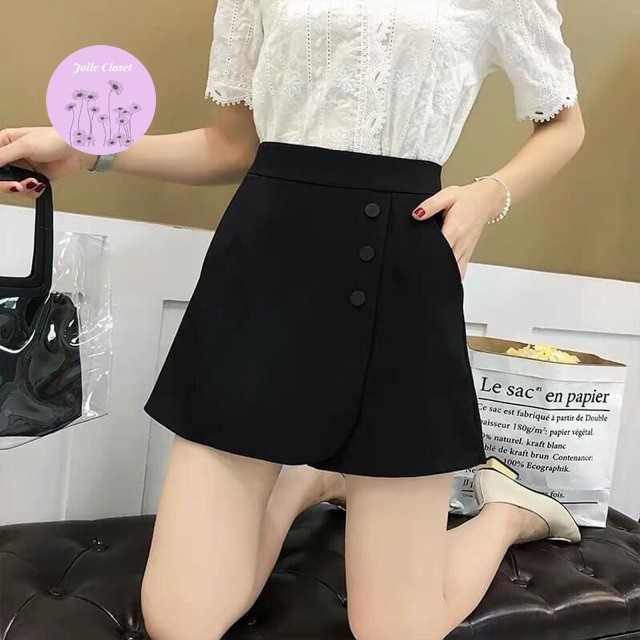 quần giả váy chữ a phối 3 cúc