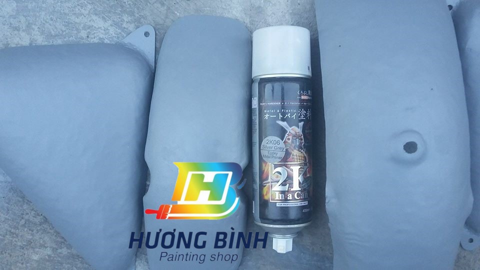 Sơn xịt Samurai Lót Kim Loại Cao Cấp - Epoxy - 2K06 (màu Xám Bạc)