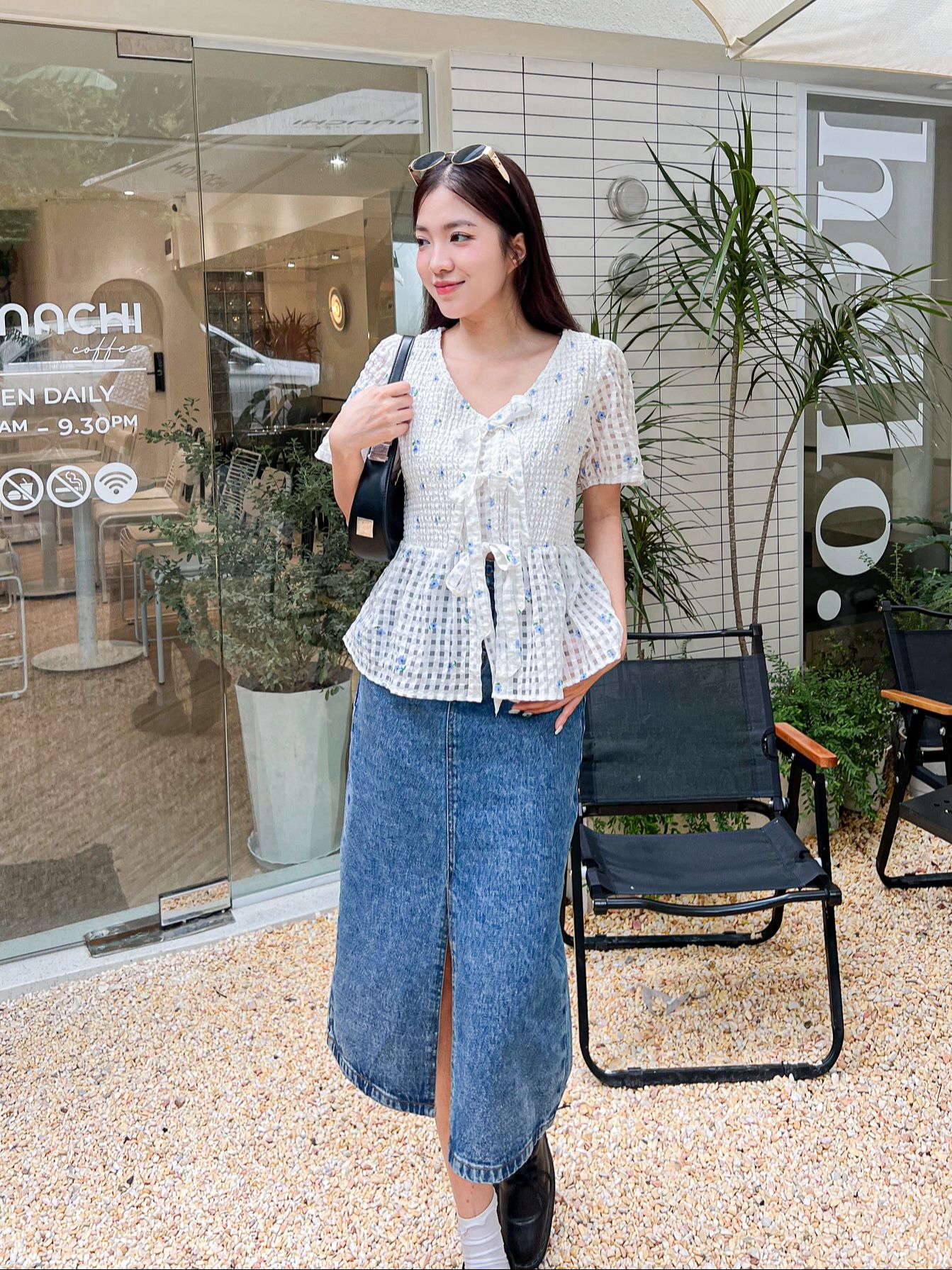 Váy jean xẻ dáng dài gigi