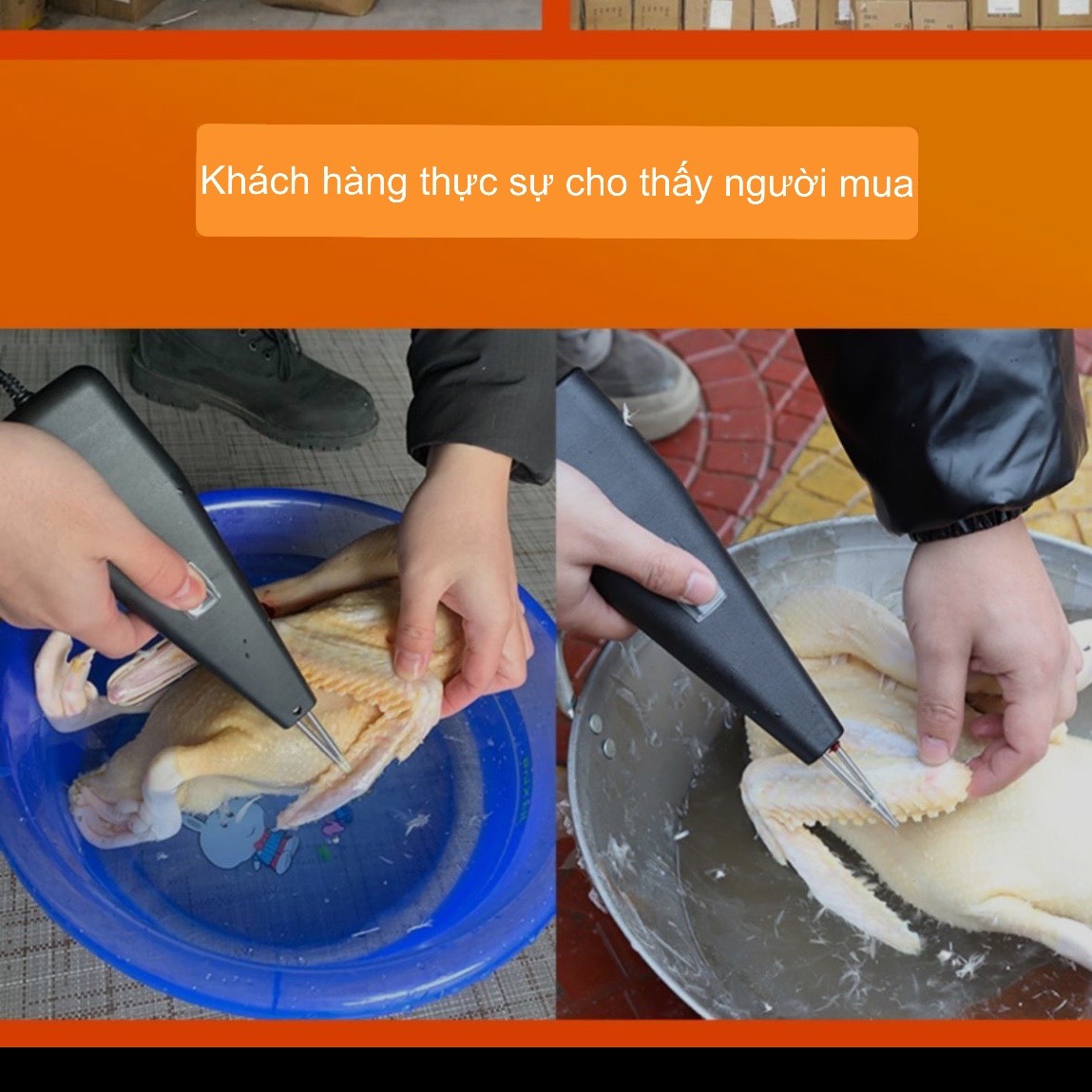 Máy vặt lông vịt cầm tay dùng pin hoặc điện mẫu mới nhổ lông vịt,gia cầm,lợn ,chó ,dê