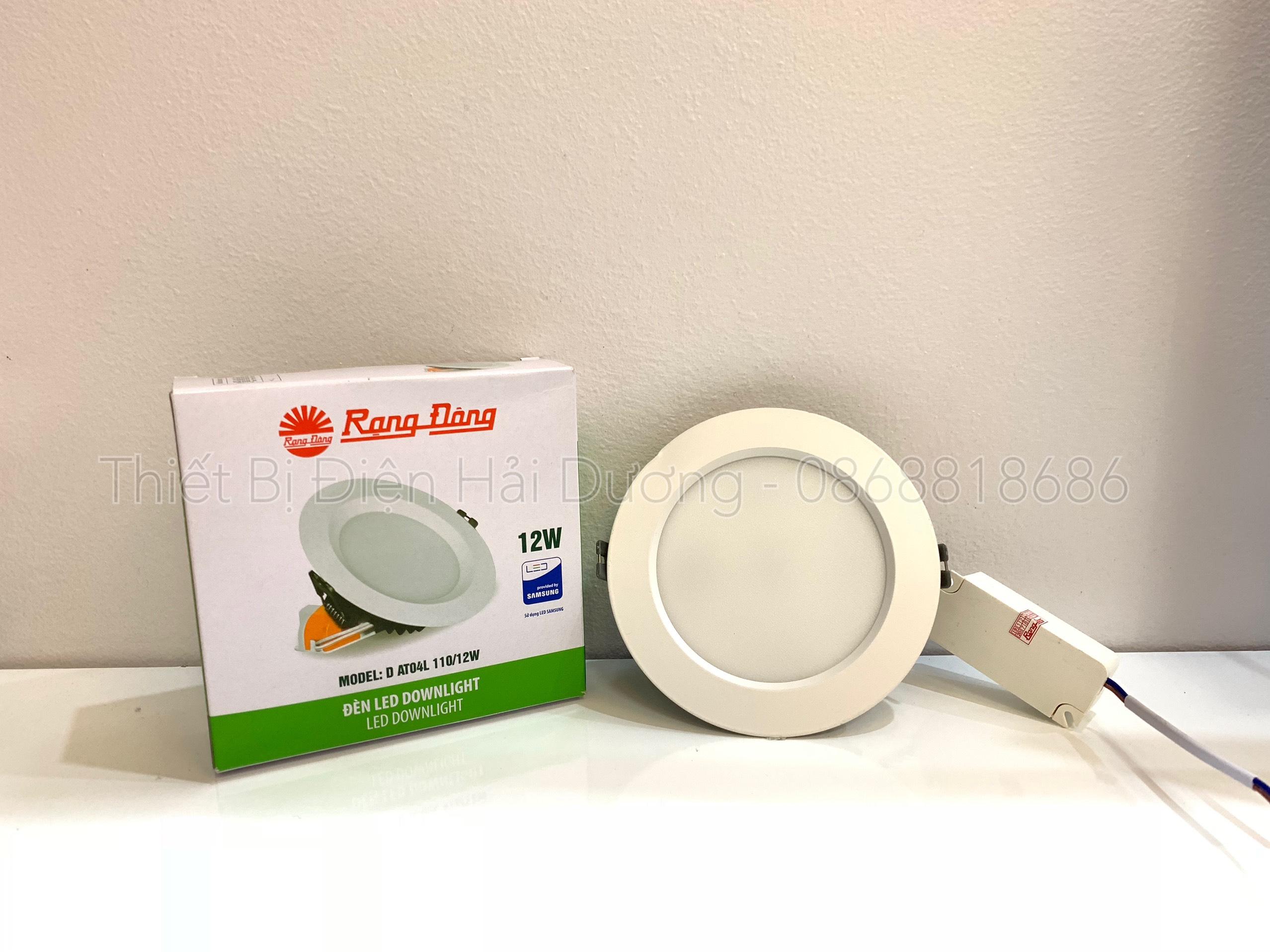 Đèn downlight Rạng Đông led âm trần AT04L 110/12w (Trắng/Vàng) -  Tiết Kiệm Điện - BH 1 Năm