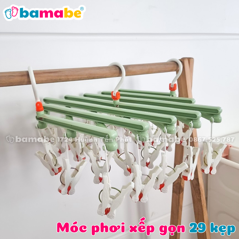 [HCM]Móc Phơi Quần Áo Xếp Gọn 29 Kẹp