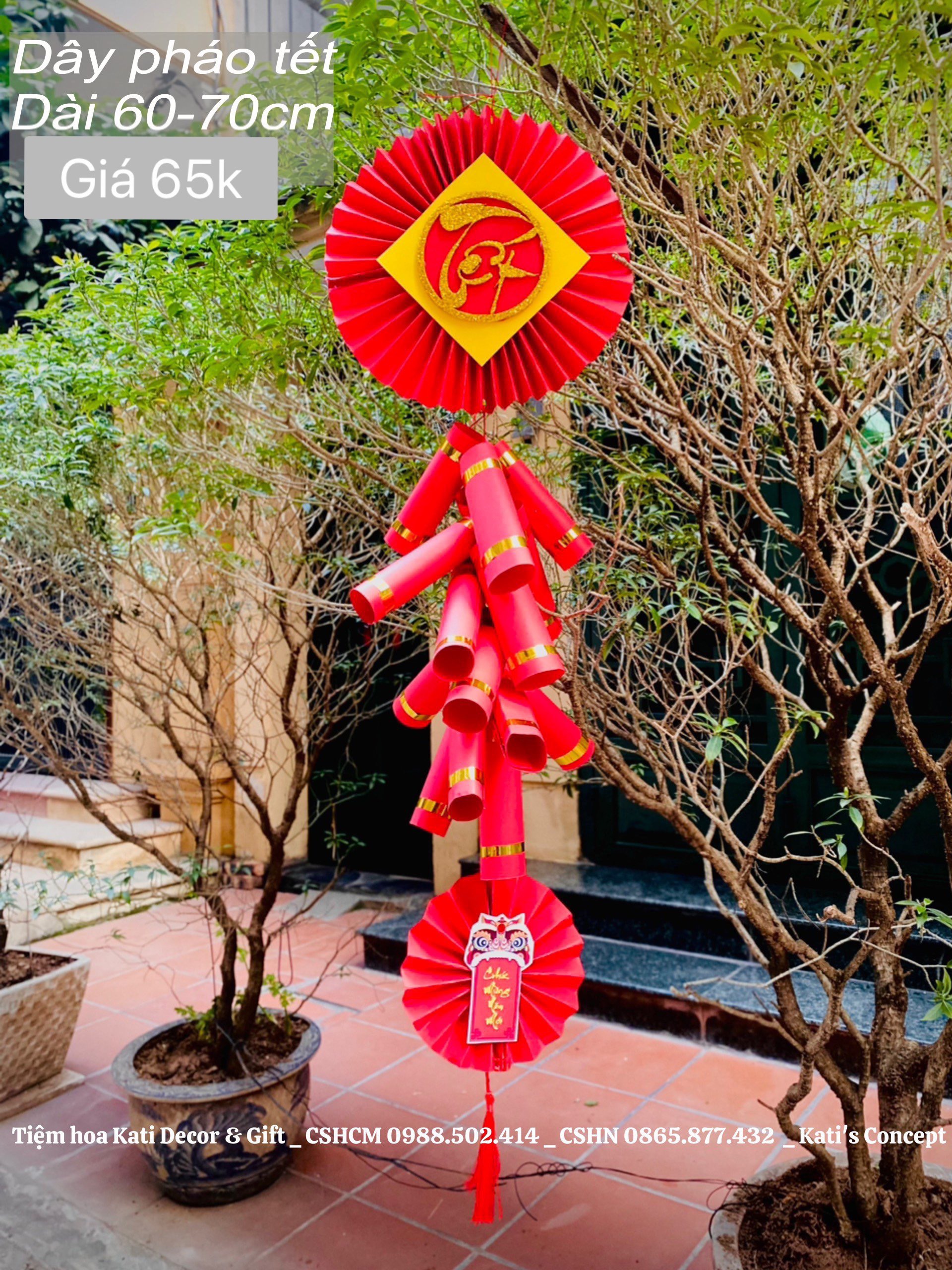 Dây pháo trang trí Tết 2024