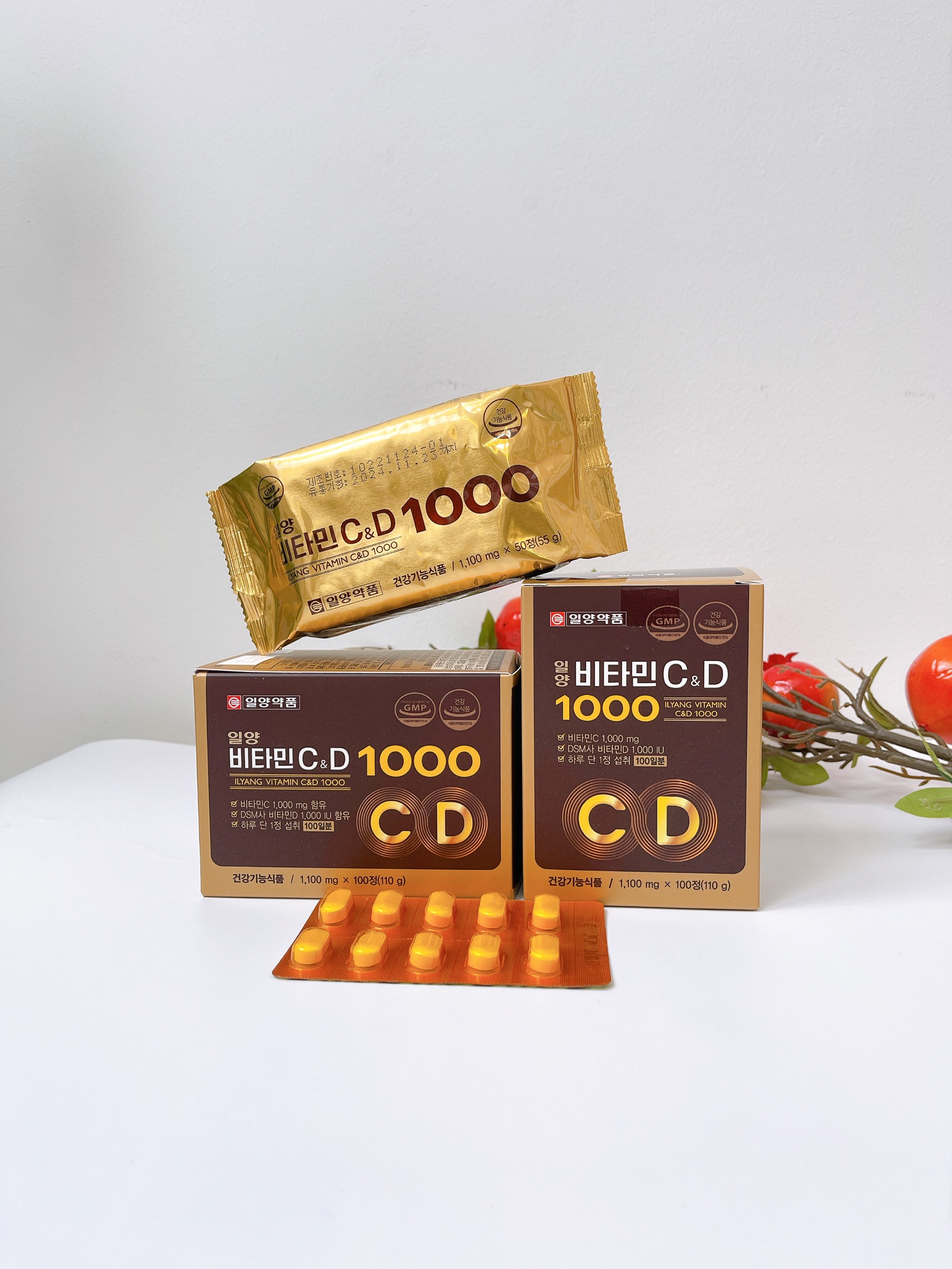 Vitamin C & D 1000 Ilyang Hàn Quốc - Vitamin C mới có thêm D & E