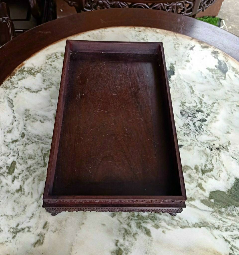 Khay trà hân quỳ gỗ gụ