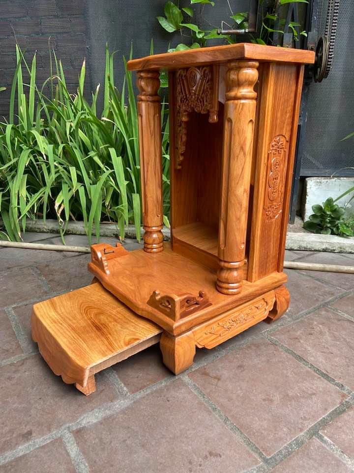 Bàn thờ thần tài gỗ gõ đỏ Cột Trơn
