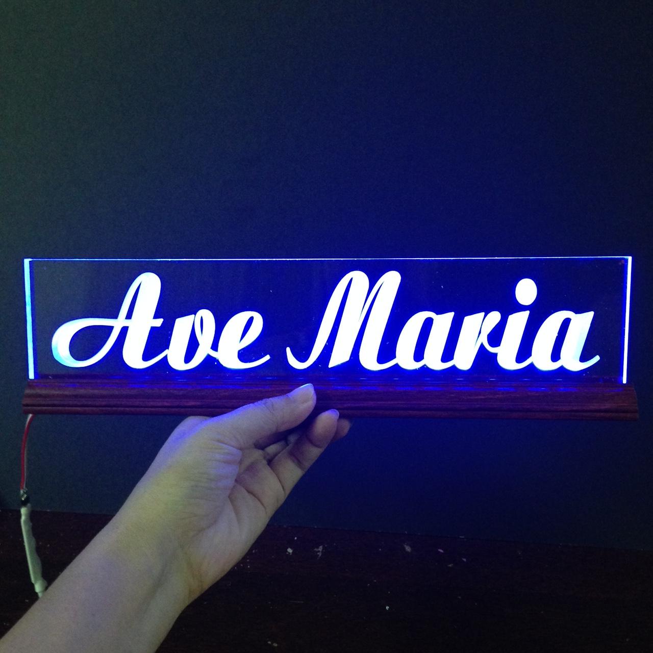 Tranh điện -  đèn led đổi màu - AVE MARIA - cao10cm x dài 40cm