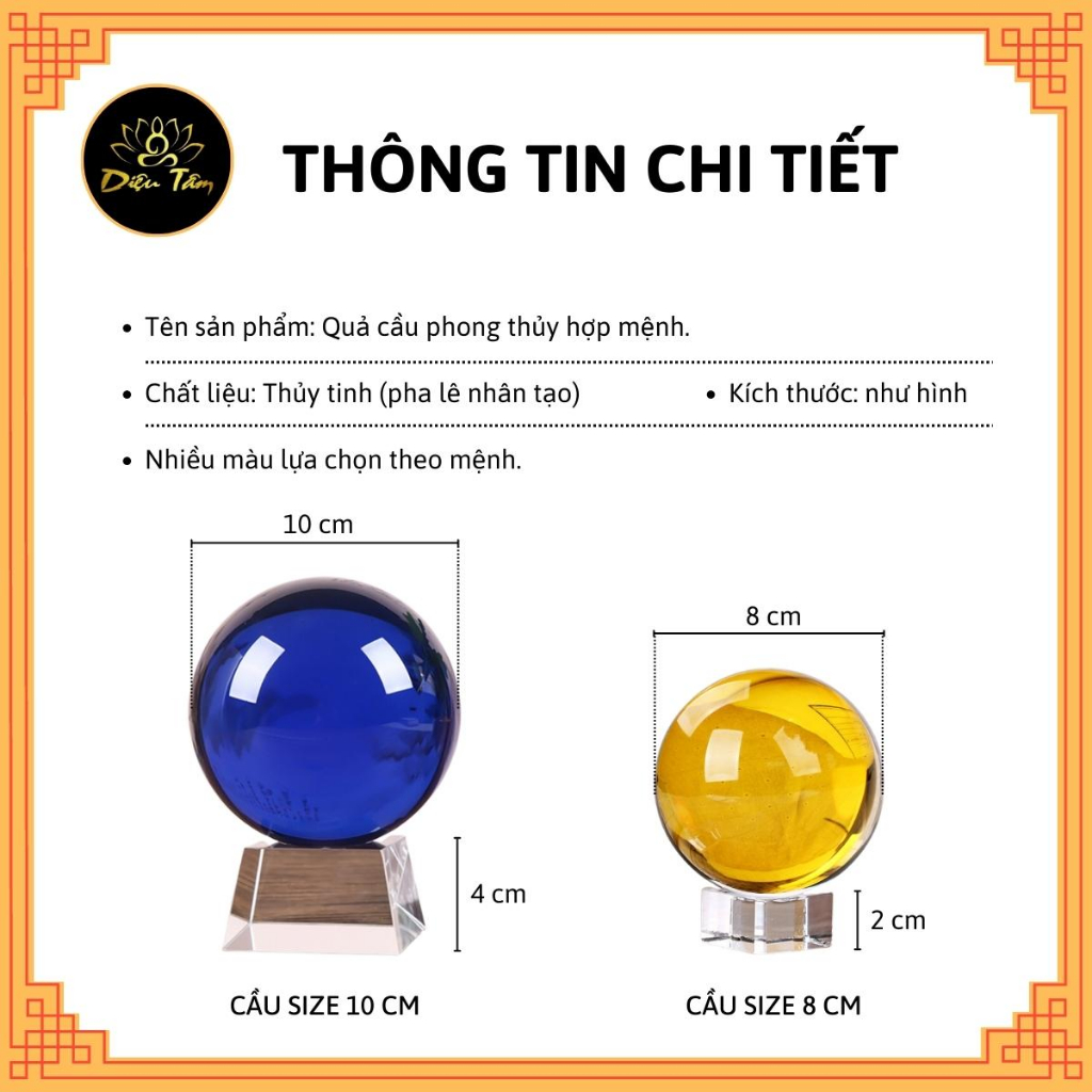 Quả cầu phong thủy pha lê để bàn màu xanh lục hợp mệnh Mộc, mệnh Hỏa