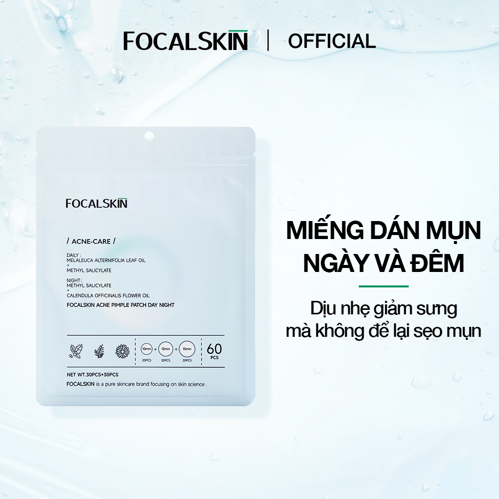 Miếng dán mụn Focalskin Acne Pimple Patch Day Night (60 miếng)