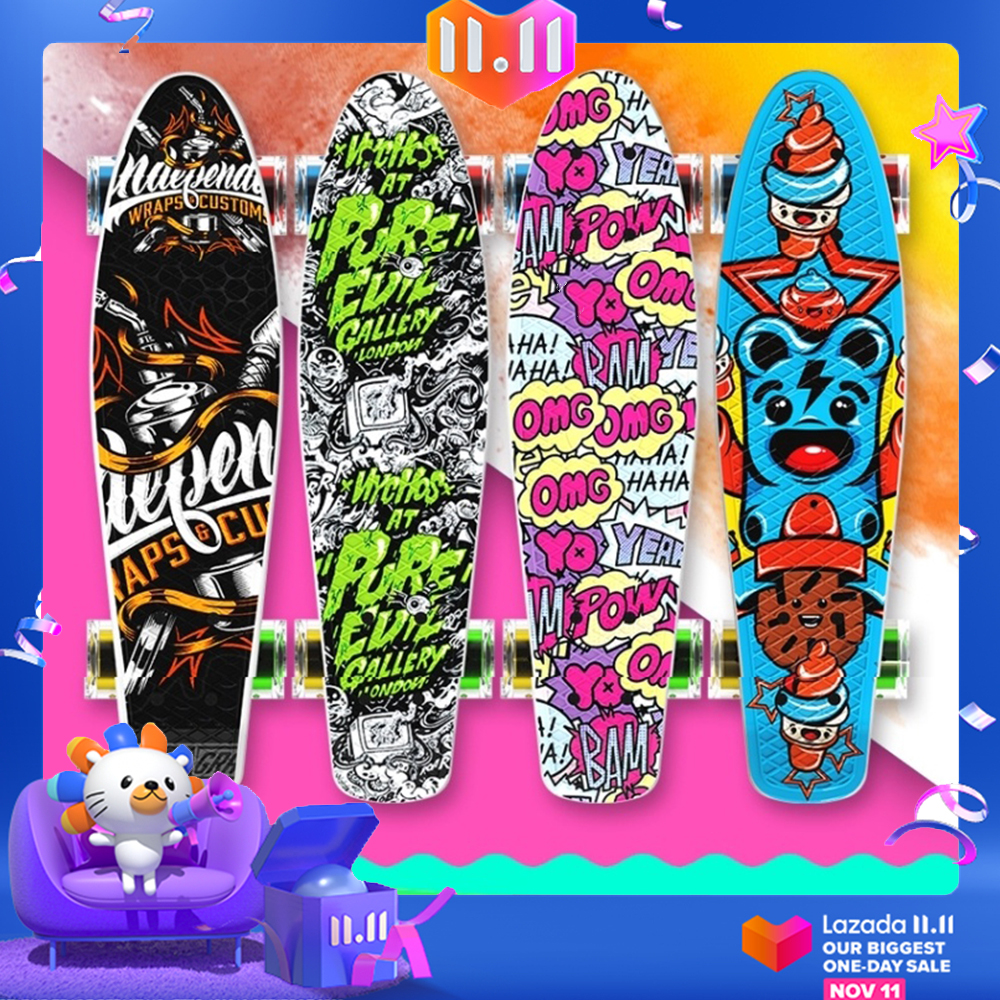 Ván trượt trẻ em penny skateboard bánh có đèn