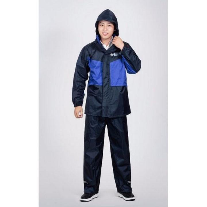 Áo mưa bộ 2 lớp K5 (Xanh phối đen)