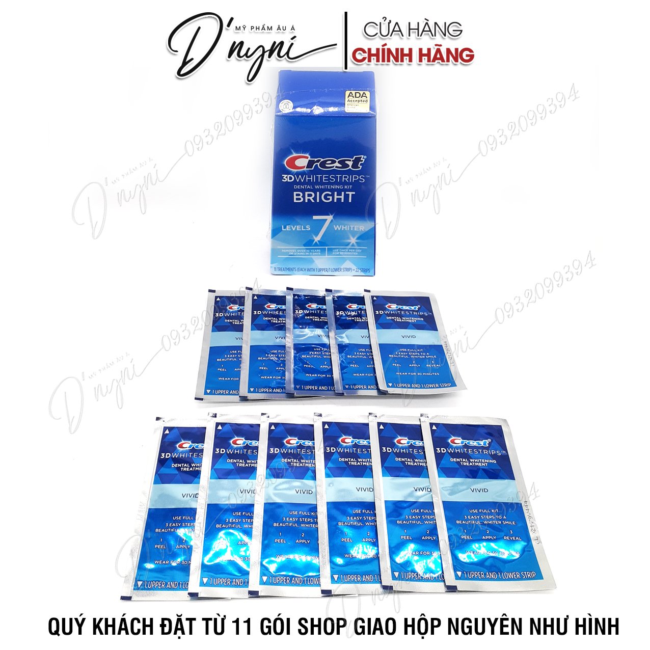 Miếng Dán Trắng Răng CREST 3D White Mỹ