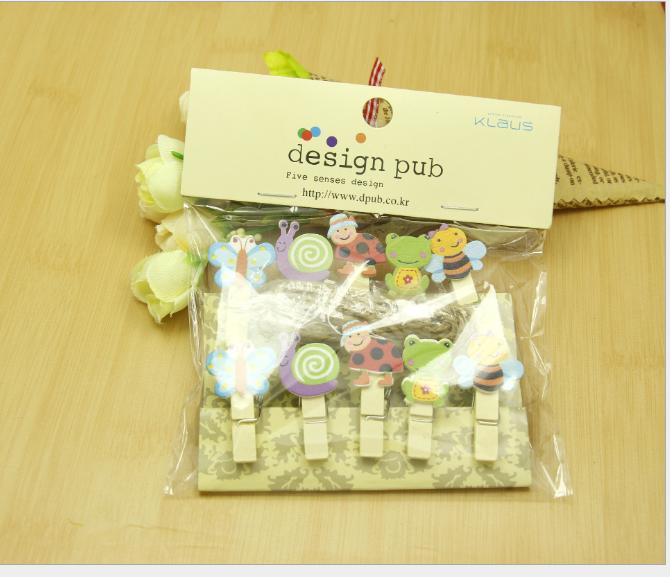 10 kẹp gỗ hình thú nhỏ