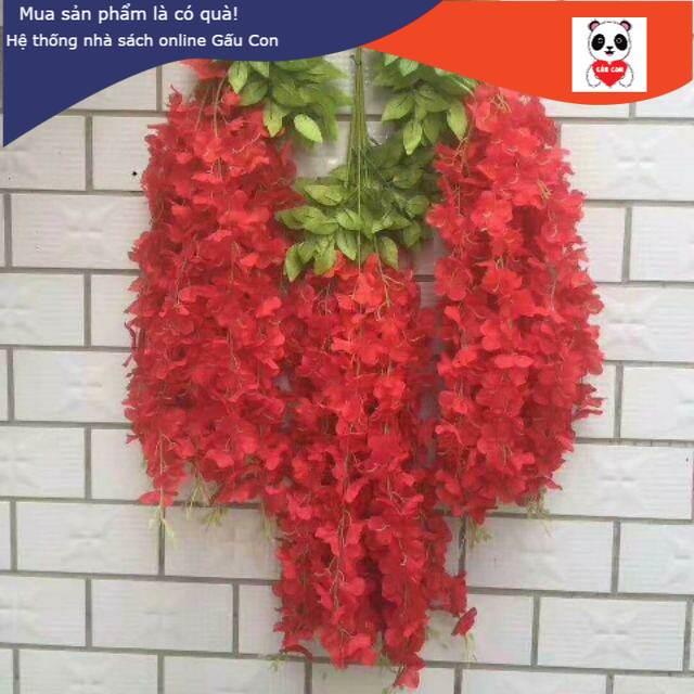 Hoa tử đằng giả cành dài 110cm (Hoa giả trang trí) - Hoa giả treo tường trang trí phòng khách,quán cafe,trang trí sự kiện,... hàng loại 1, hoa dày, đẹp.