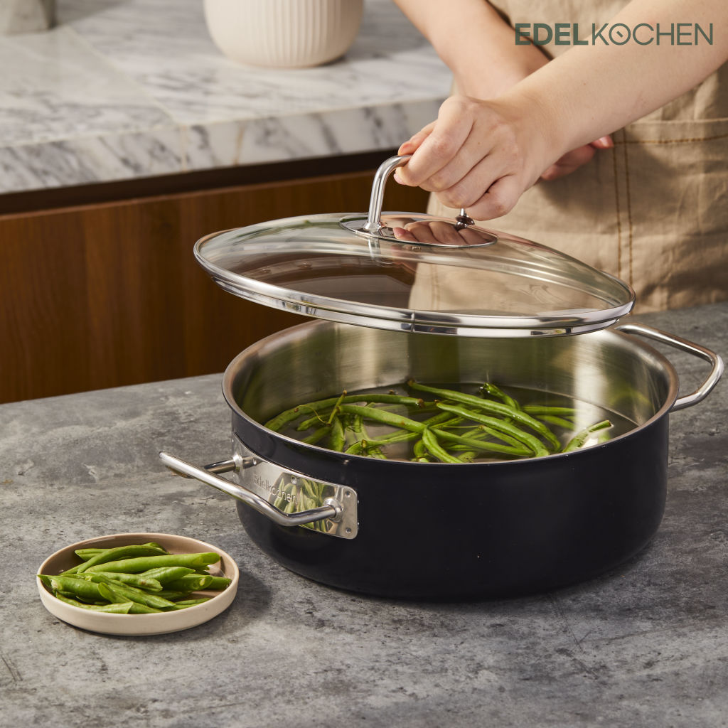 [HCM]Nồi Edelkochen Solid đen 24 cm thấp