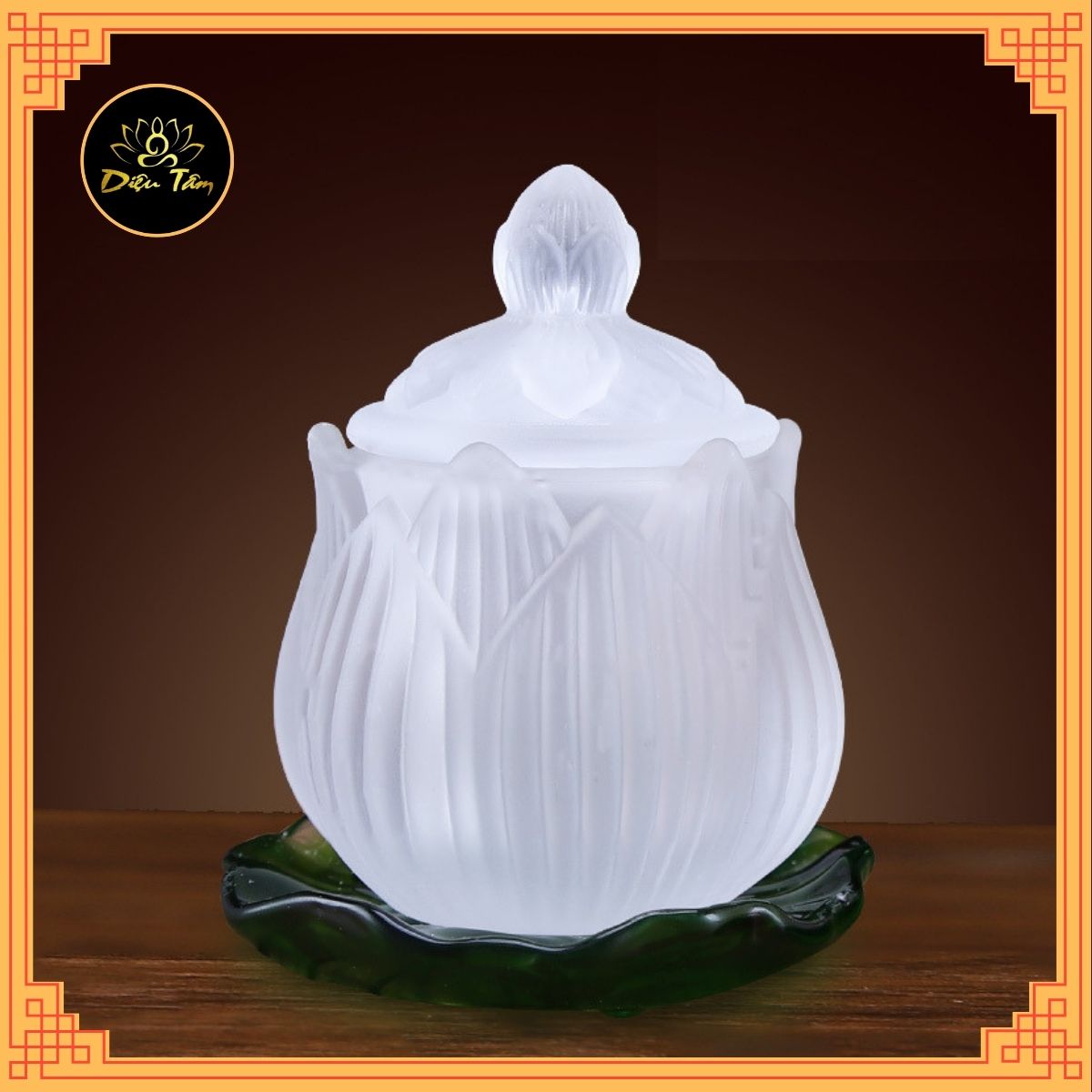 Đồ worship-Bowl Cup Lotus yellow carrying case, cup đựng water or to articles of Buddhism, spirituality, Feng Shui, worship, match French