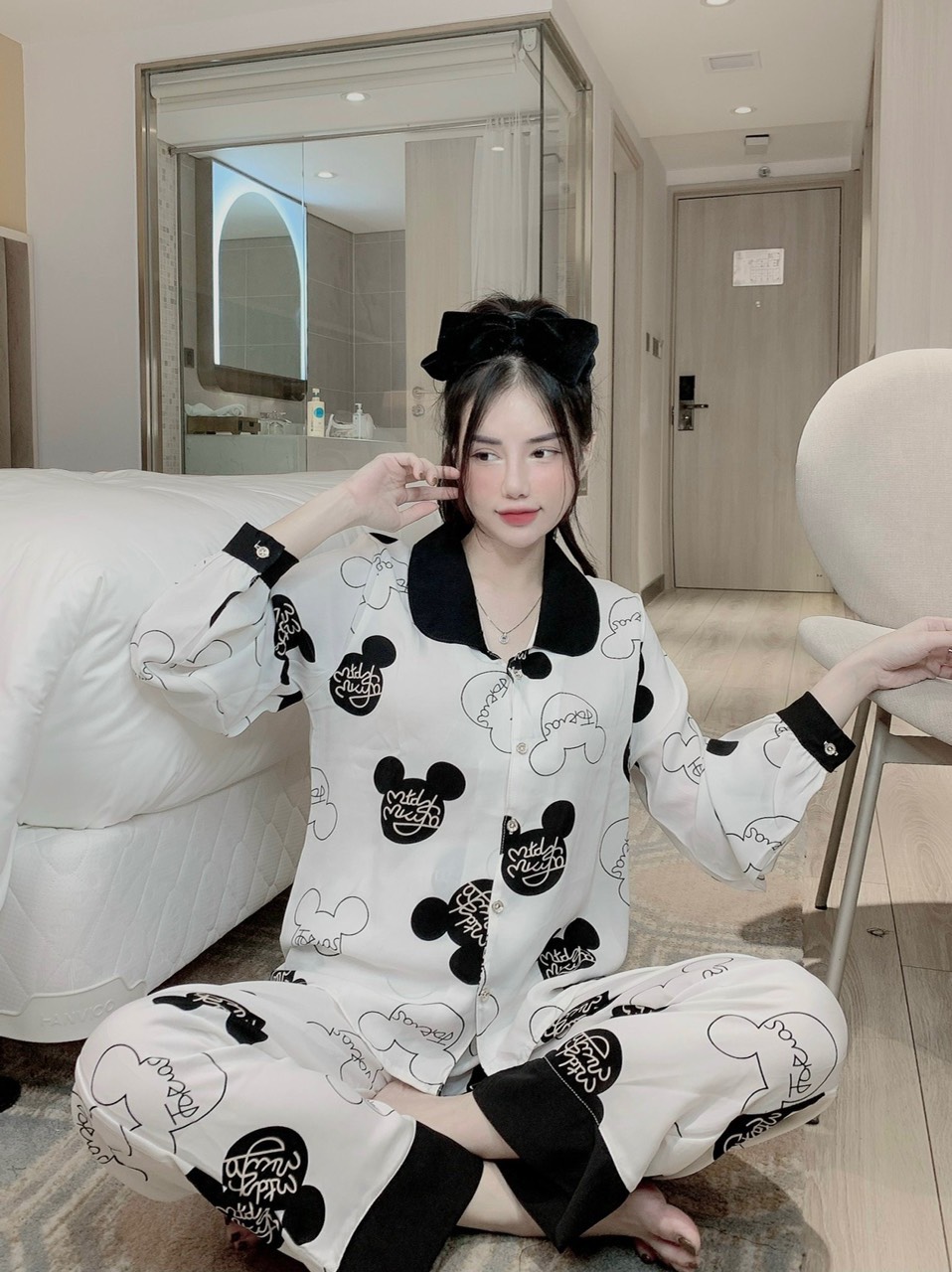 Bộ Pijama lụa 💕Mẫu mới nhất💕 tay dài, chất lụa mềm mịn mát 💯Ảnh thật