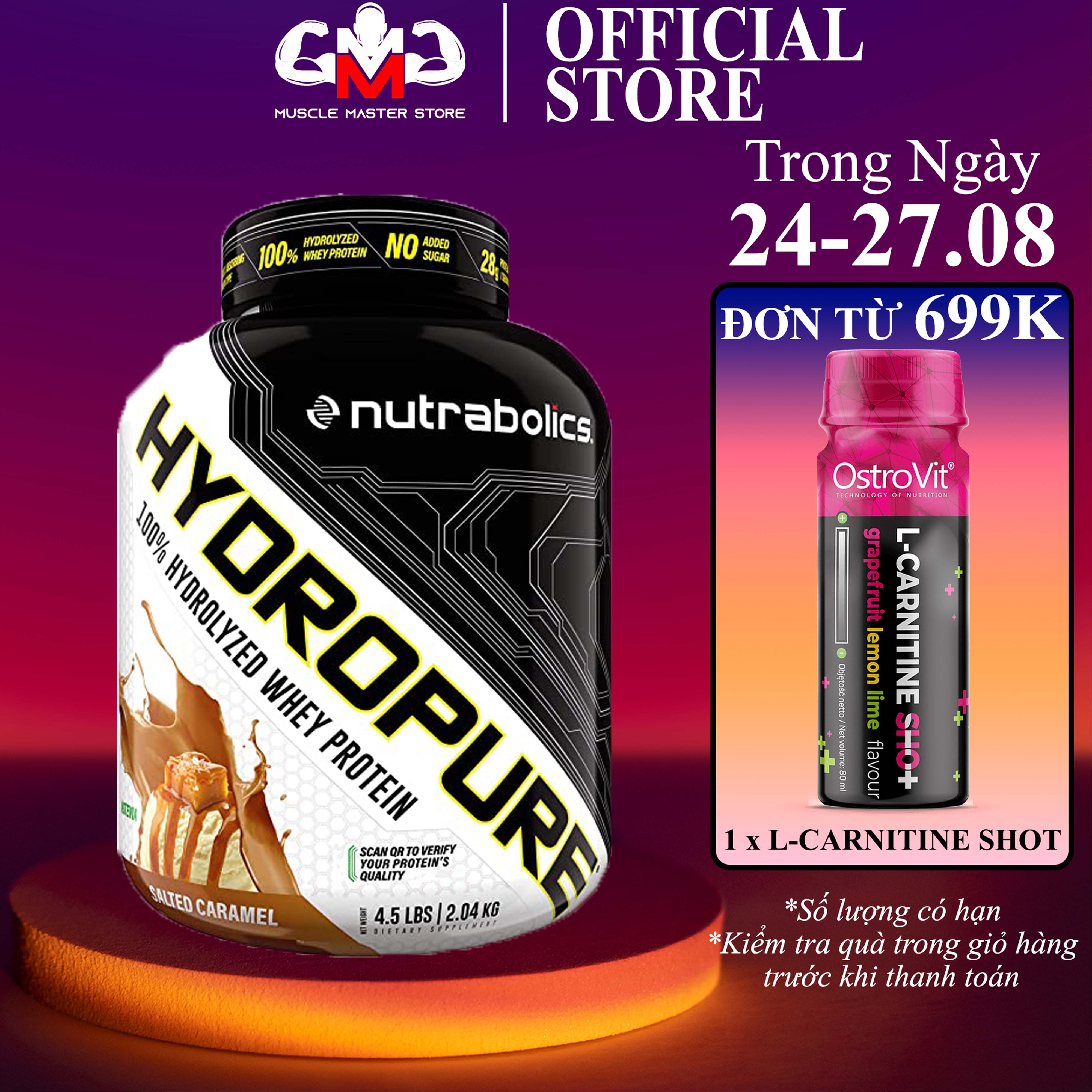 100% Hydrolyzed Whey Protein Cao Cấp Nutrabolics HYDROPURE 4.5lbs