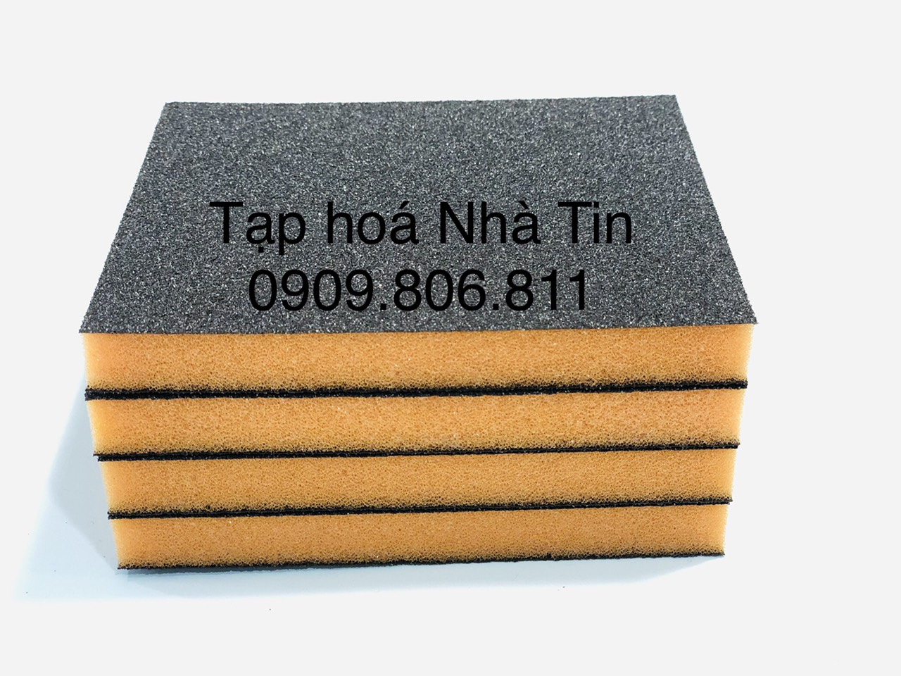 Combo 4 miếng mút xốp chà nồi, chà nhám 2 mặt 7983