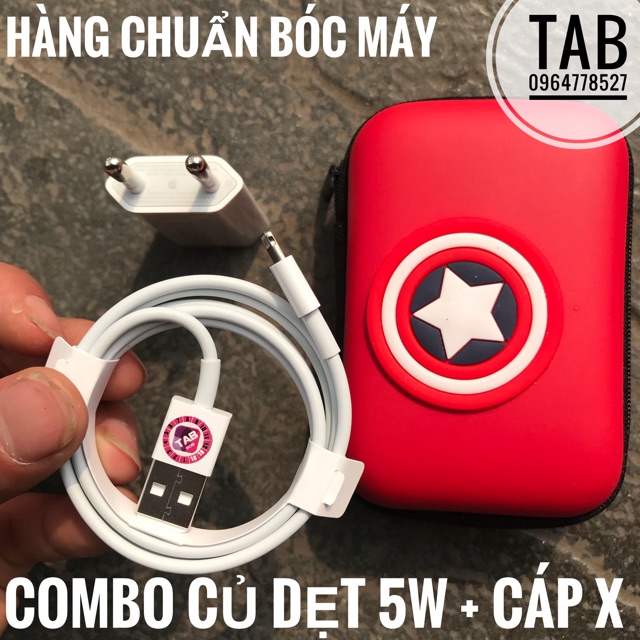 Combo Củ Dẹt + Cáp X Bóc Máy (Tặng Hộp Đựng)