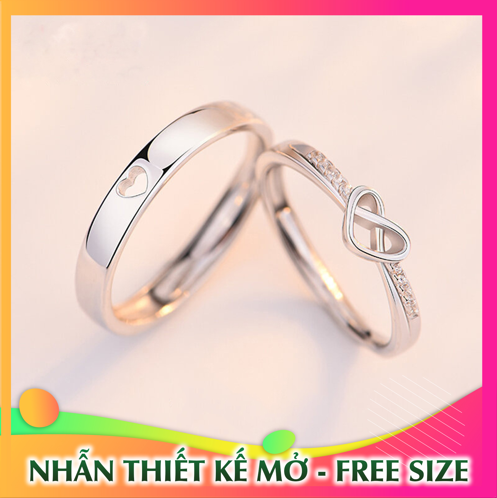 ( FREE SHIP ) Nhẫn cặp LOVE - Nhẫn đôi Bạc - NHẪN ĐÔI TÌNH YÊU BẠC 925 CAO CẤP - NHẪN CẶP BẠC -  Trang sức bạc Panmila TS-ND-A14)