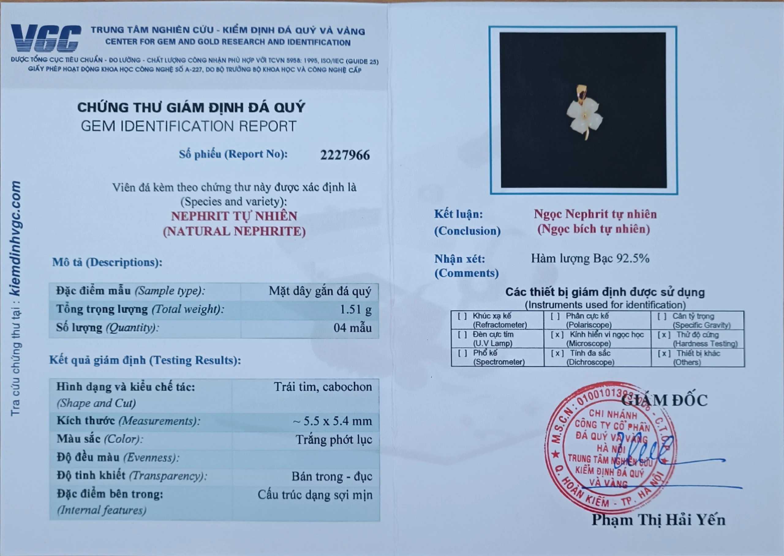 VC157 Mặt vòng cổ cỏ 4 lá và bạc mạ vàng