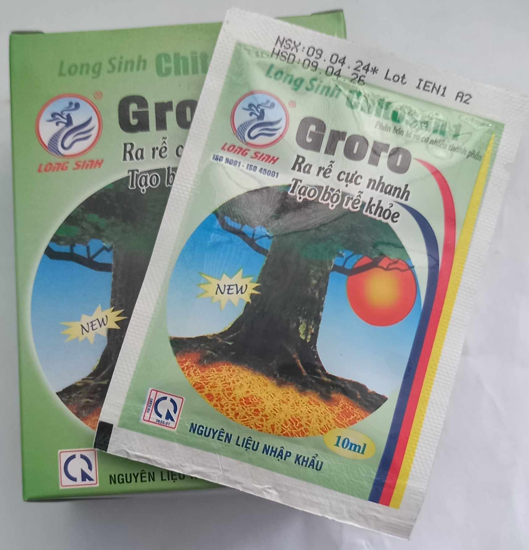 Phân bón kích ra rễ cực mạnh Groro Chitosan (gói 10ml), cho tất cả các cây trồng