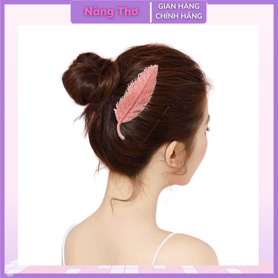 Kẹp tóc hình lá ánh kim xinh xắn thời trang Hàn Quốc cho bạn nữ
