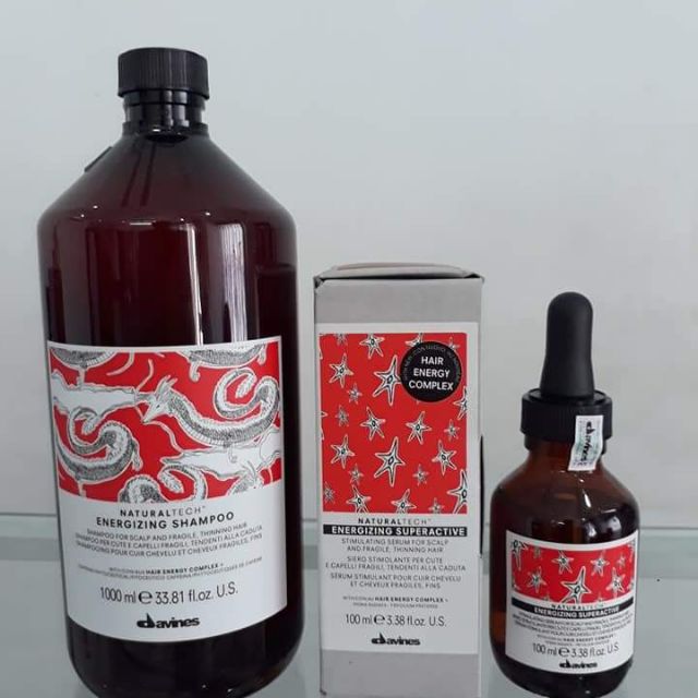Cặp dầu gội và tinh chất chống rụng nhanh mọc tóc davines naturaltech energizing 1000ml -100ml.