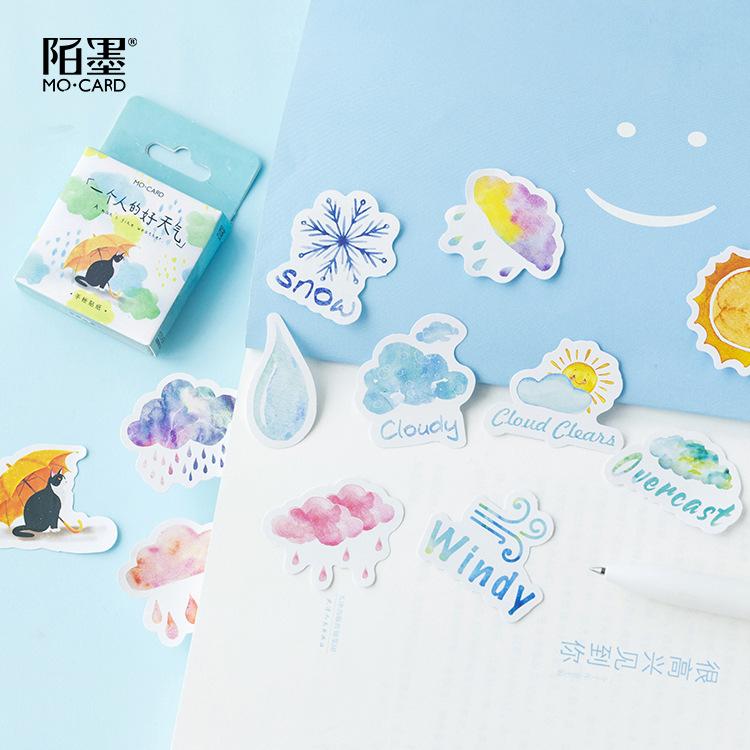 Hộp 46 sticker Thời tiết trang trí planner scrapbook