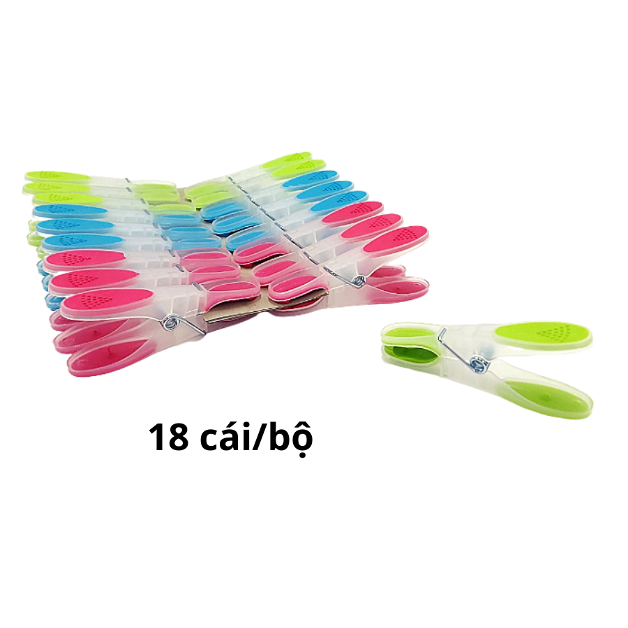 Kẹp quần áo nhựa, kẹp phơi quần áo nhựa set 18 cái uncle bills bl0881
