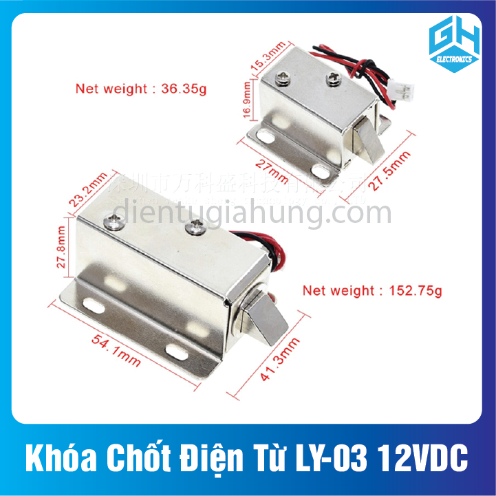 Khóa chốt điện từ ly-03 12vdc