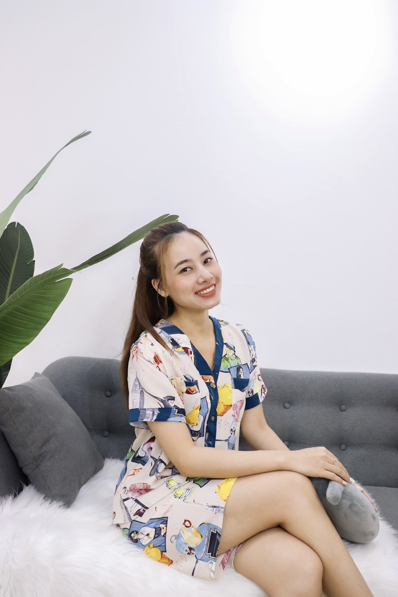 VIBES Bộ Pijama Lửng Mặc Nhà Vivian Be Py Set