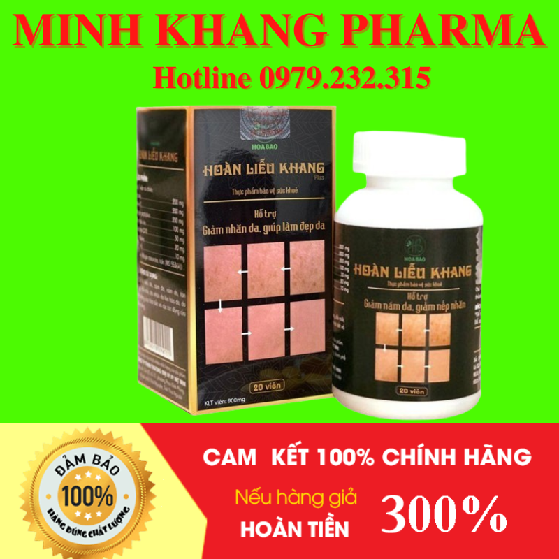 Viên uống ngừa nám, sạm da, tàn nhang, đồi mồi, giảm nếp nhăn hoàn liễu khang - hộp 20 viên - minh khang pharma 1