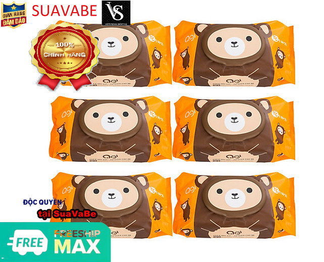 Combo 10 khăn ướt agi 100 tờ không hương