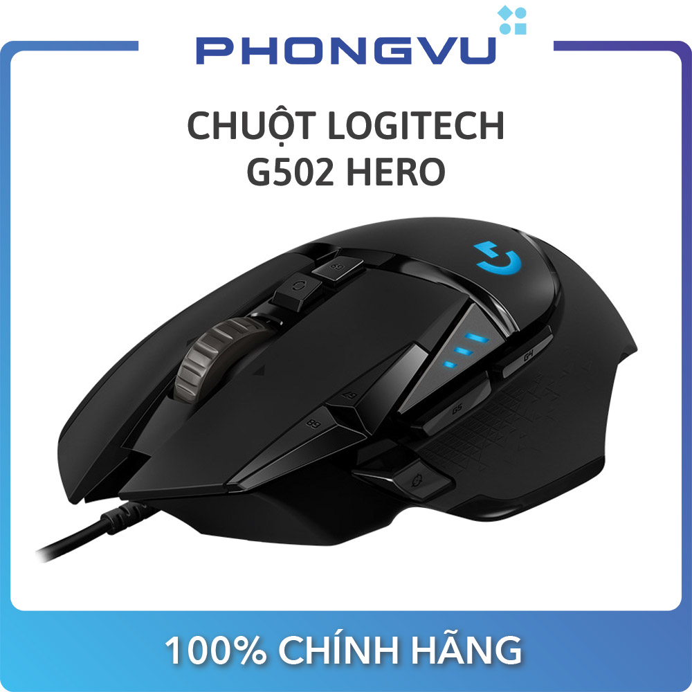 Chuột Logitech Hero | Top bán chạy Lazada Shopee Sendo Tiki 70 Chuột máy tính Logitech G502 HERO (Đen) - BẢo hành 24 tháng