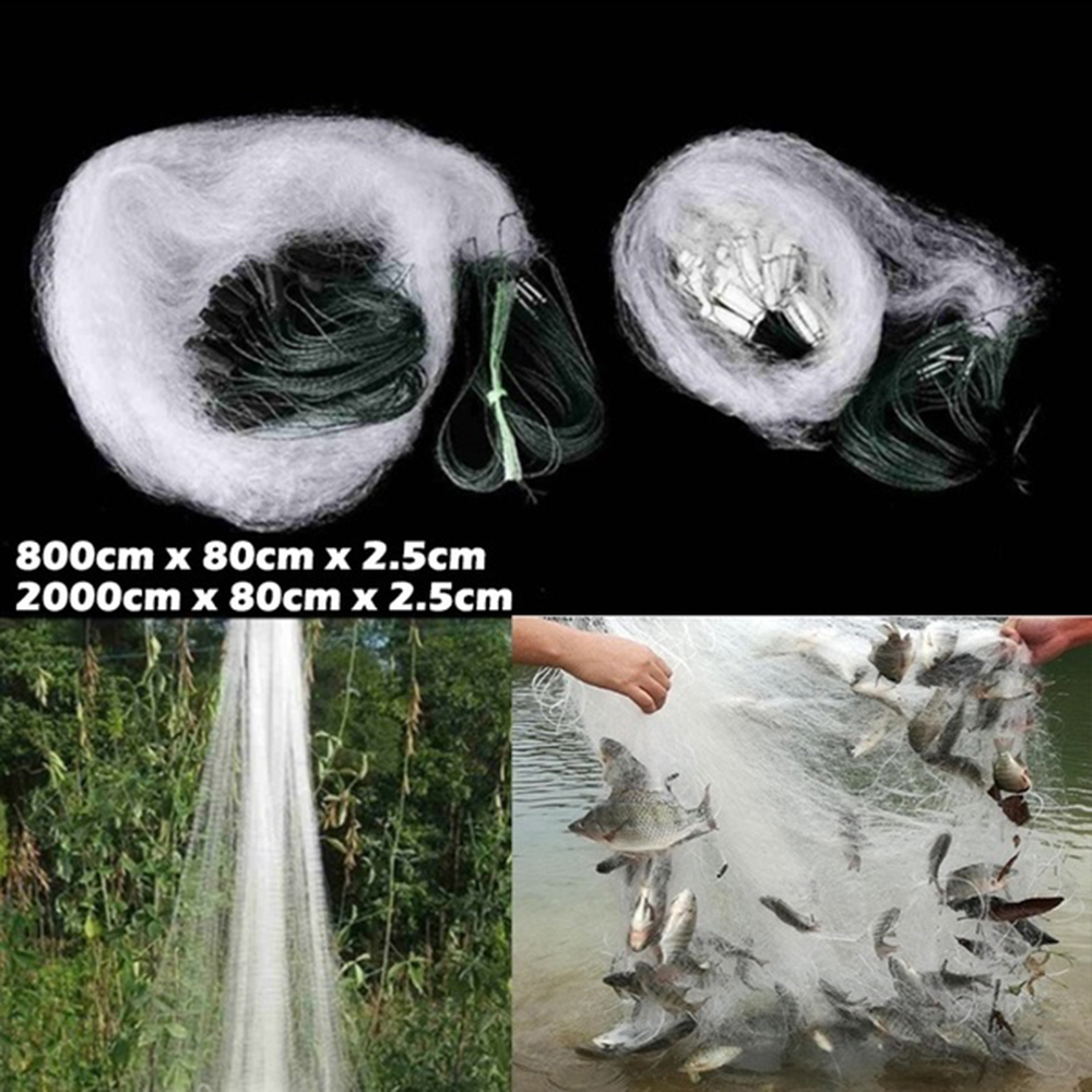 March rain digital goods high quality outdoor nylon durable material for hand casting fish trap single layer fish gillnet monofilament fishing net