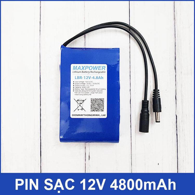 [HCM]Pin sạc 12V 4800mAh MAXPOWER kèm sạc