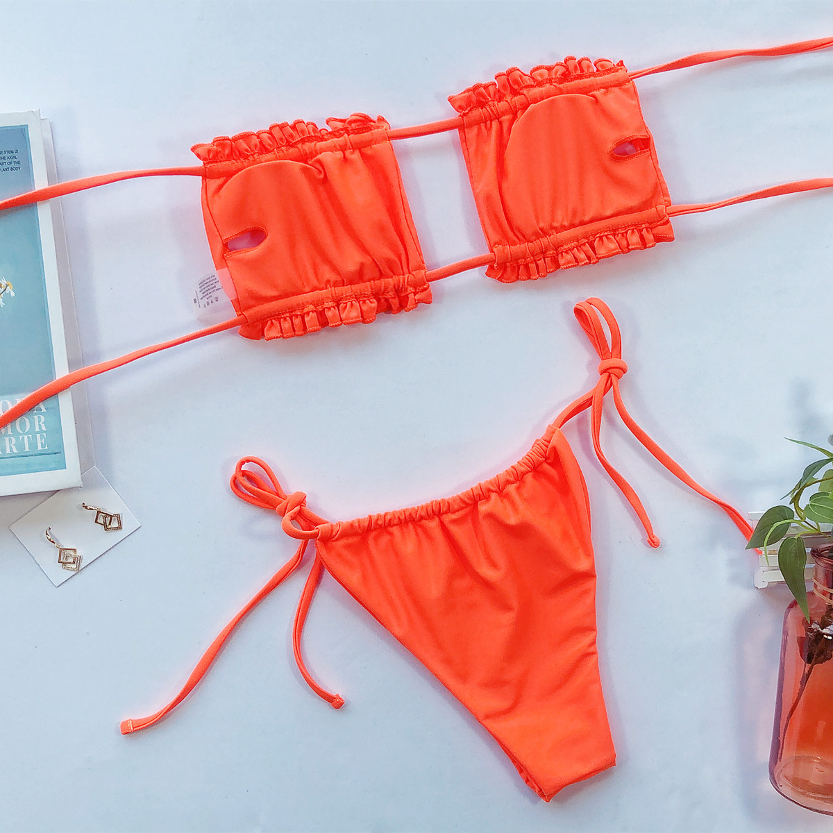 Bikini 2 mảnh buộc dây dúm Quảng Châu cao cấp