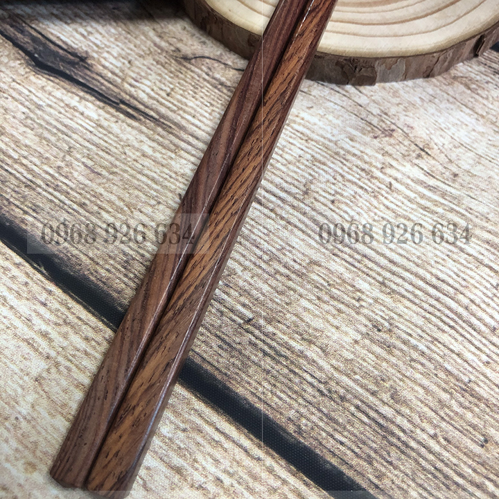 Đũa ăn cơm - Bộ 10 đôi đũa gỗ cẩm CAO CẤP - Đũa gỗ chống mốc