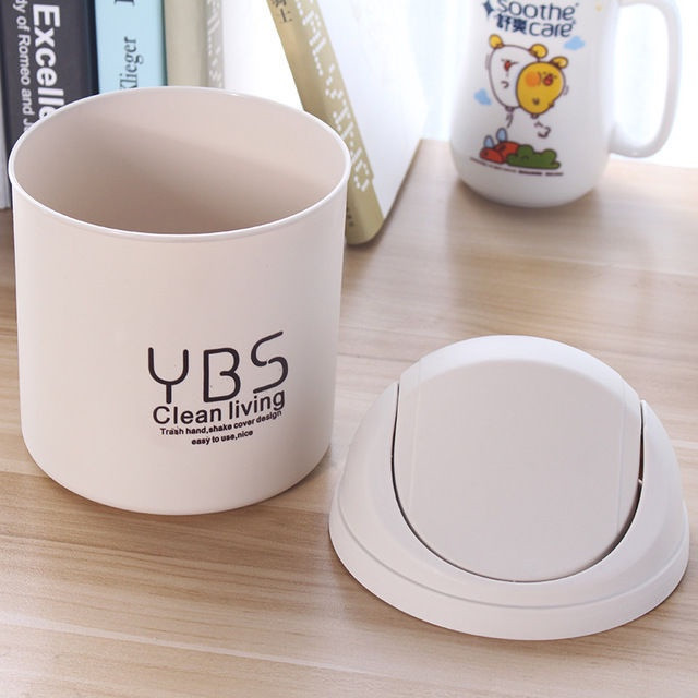 Thùng Rác Mini Để Bàn Có Nắp Đậy Decor Văn Phòng, Bàn Học Xinh Xắn/ Thùng Đựng Rác Mini Bằng Nhựa Siêu Chắc Chắn Siêu Bền Tiện Dụng - Ống Cắm Bút/ , Đựng Bút Trang Trí Bàn