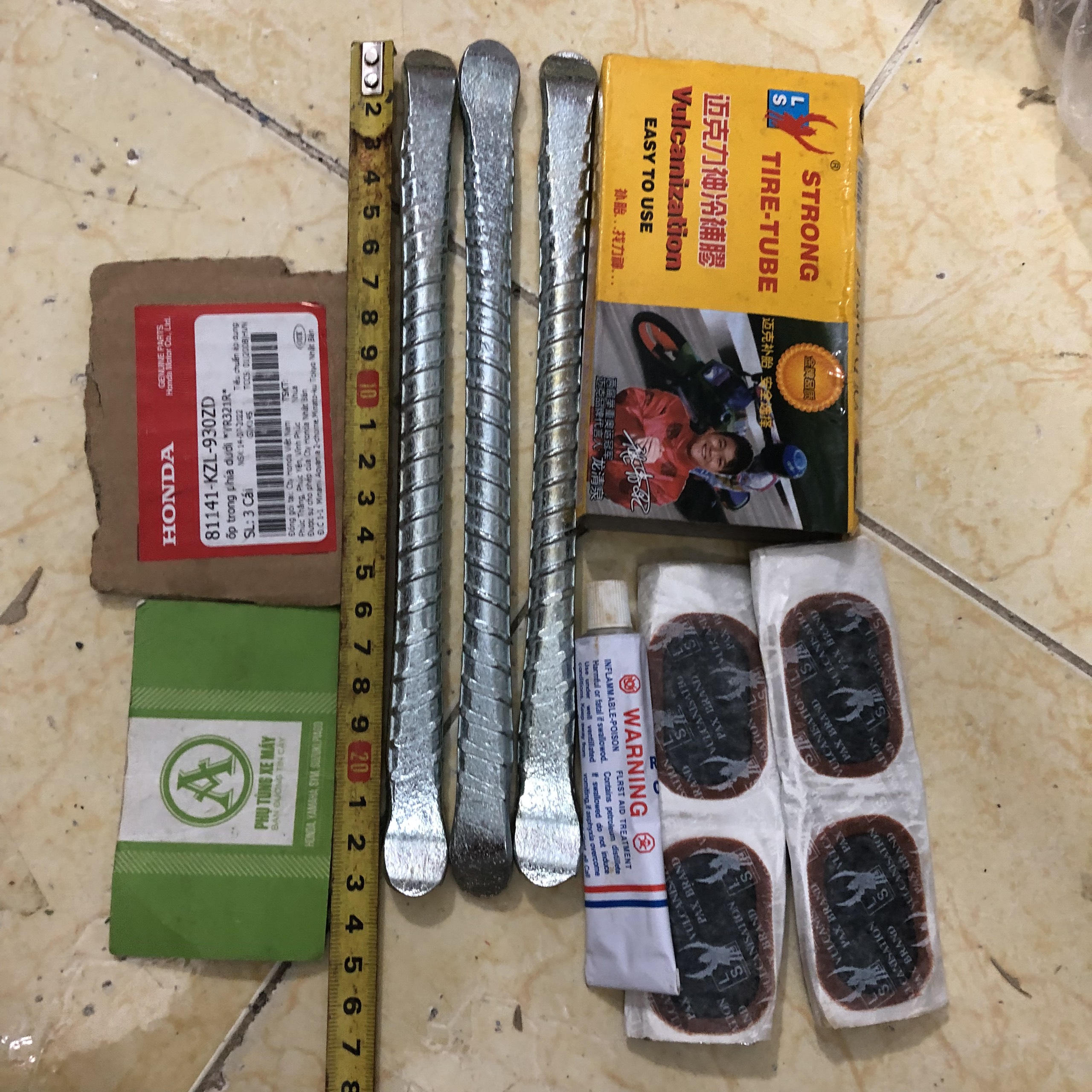 Bộ 3 Móc Lốp Xe Máy và keo cao cấp