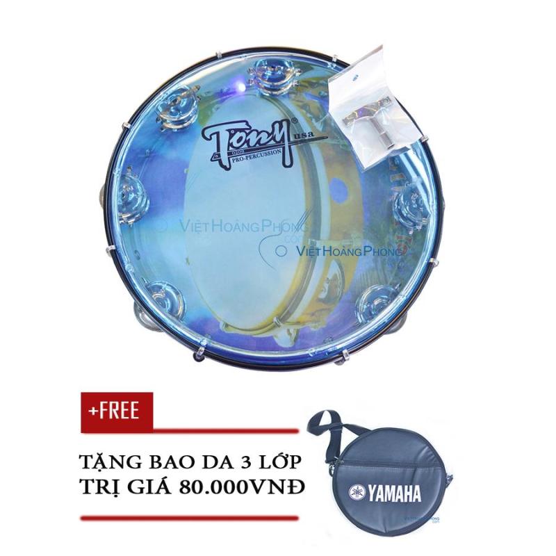 Trống lắc tay - trống gõ bo - Tambourine Cao Cấp TONY (USA) - Tặng bao da 3 lớp - HappyLive Shop